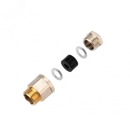 Сальник REXANT с резьбой 1/2 для ввода кабеля в трубу, никелированная латунь