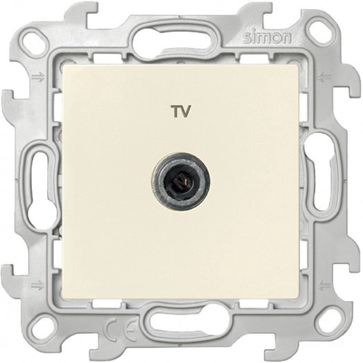 Розетка ТВ проходная, слоновая кость