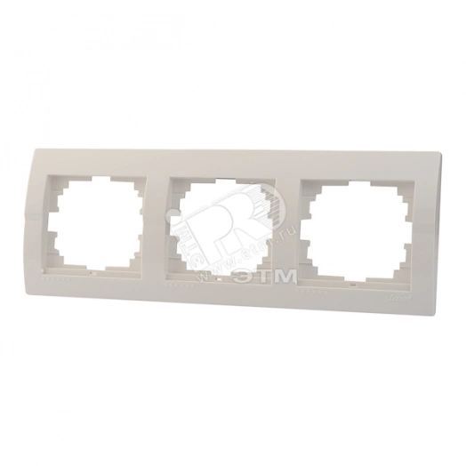 DERIY Рамка 3 поста горизонтальная белый