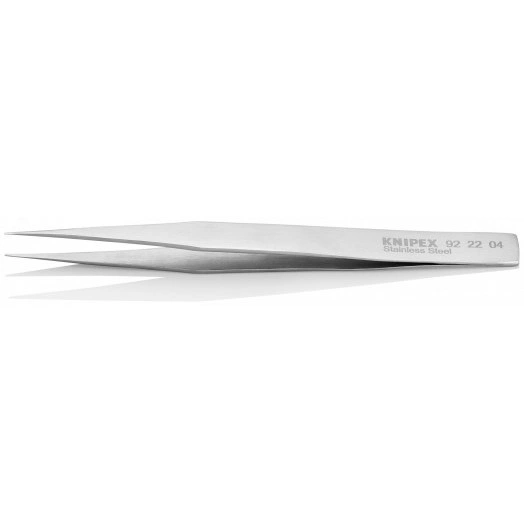 Пинцет захватный прецизионный заострённые гладкие губки L-155 мм хромоникелевая нержавеющая сталь антимагнитный KN-922204