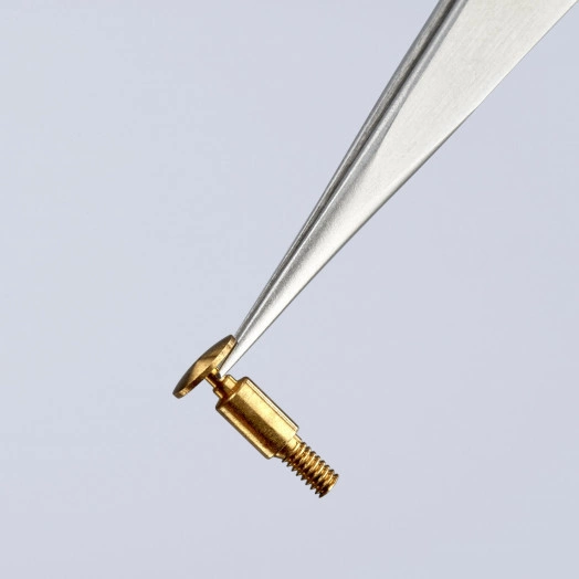 Пинцет захватный прецизионный заострённые гладкие губки L-155 мм хромоникелевая нержавеющая сталь антимагнитный KN-922204