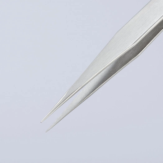 Пинцет захватный прецизионный заострённые гладкие губки L-155 мм хромоникелевая нержавеющая сталь антимагнитный KN-922204