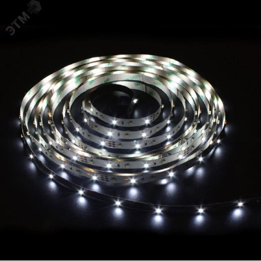 Лента светодиодная LEDх120/м 5м 9.6w/m 12в дневной