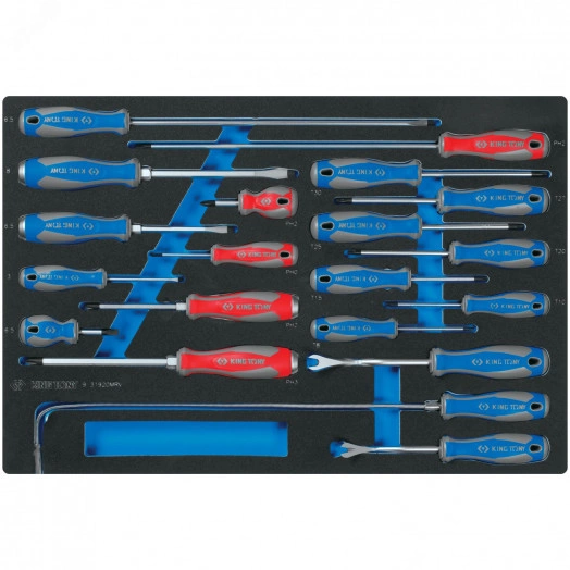 Набор отверток, съемник клипс и гибкий магнит, ложемент, 20 предметов