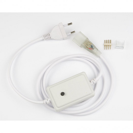 UCX-SP4/N22 WHITE 1 STICKER Провод электрический для светодиодных лент ULS-N22 RGB NEON 220В, 8x16мм, 4 контакта. Цвет белый. TM Uniel.