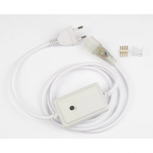 UCX-SP4/N22 WHITE 1 STICKER Провод электрический для светодиодных лент ULS-N22 RGB NEON 220В, 8x16мм, 4 контакта. Цвет белый. TM Uniel.