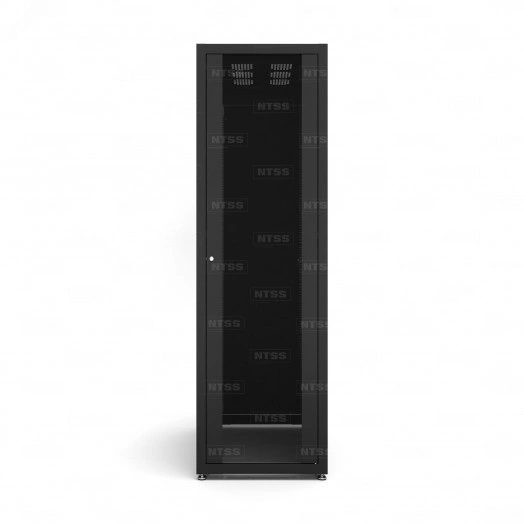 Шкаф напольный телекоммуникационный NTSS RS 22U 600х1000мм, 4 профиля 19, двери стекло и сплошная металл, регулируемые опоры, боковые стенки съемные, разобранный, черный RAL 9005