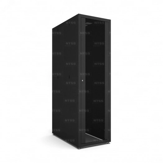 Шкаф напольный телекоммуникационный NTSS RS 22U 600х1000мм, 4 профиля 19, двери стекло и сплошная металл, регулируемые опоры, боковые стенки съемные, разобранный, черный RAL 9005