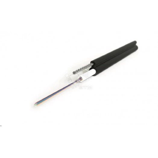 Кабель волоконно-оптический 62.5/125 (OM1) многомодовый, 24 волокна, с металлическим тросом (2.2 мм), волокна в оптическом модуле с гидрофобным гелем (loose tube), для внешней прокладки, PE, -60°С - +70°С, черный