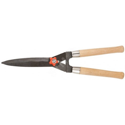 Кусторез, волнистые лезвия с черненым покрытием, деревянные ручки 500 мм