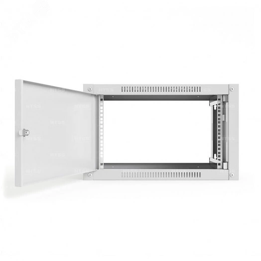 Шкаф настенный телекоммуникационный NTSS WS 9U 600х450х500мм, 2 профиля 19, дверь сплошная металл, боковые стенки съемные, разобранный, серый RAL 7035