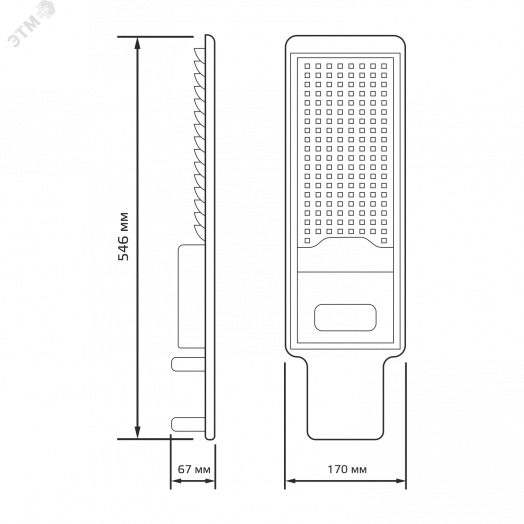 Светильник светодиодный уличный ДКУ-100 Вт 10000 Лм 5000K IP65 190-250 В КСС Д LED Avenue Gauss
