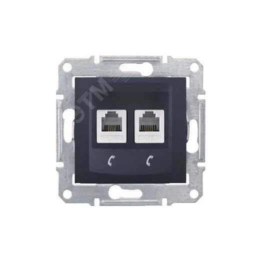 Sedna Розетка двойная телефонная графит