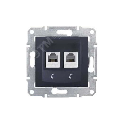 Sedna Розетка двойная телефонная графит