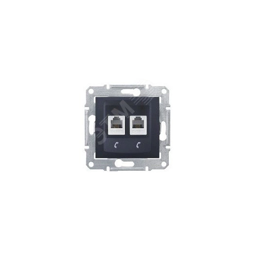 Sedna Розетка двойная телефонная графит