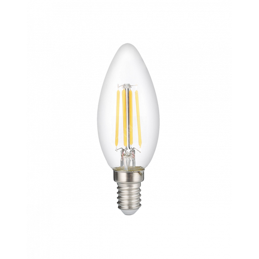 Лампа сетодиодная декоративная LED 8w E14 3000K свеча прозрачная филамент 230/50 Jazzway