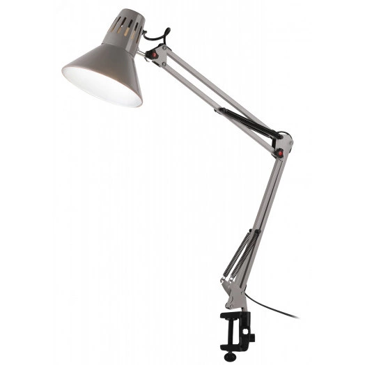 Настольный светильник ЭРА N-121-E27-40W-GY Е27 на струбцине серый