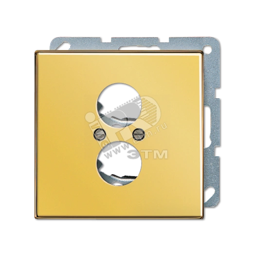 Крышка для 2-х гнезд (разъемов для громкоговорителей)  золото