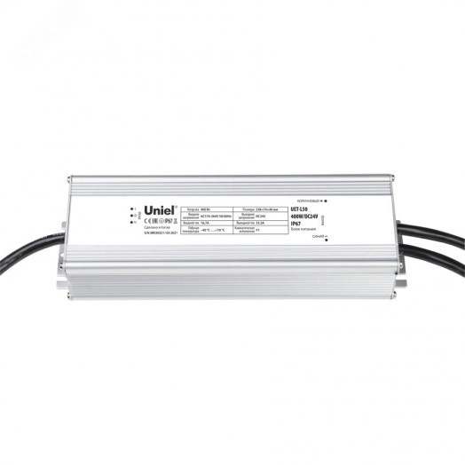 Блок питания UET-L50 400W/DC24V IP67 для прожекторов линейных DC24V 400Вт Алюминиевый корпус