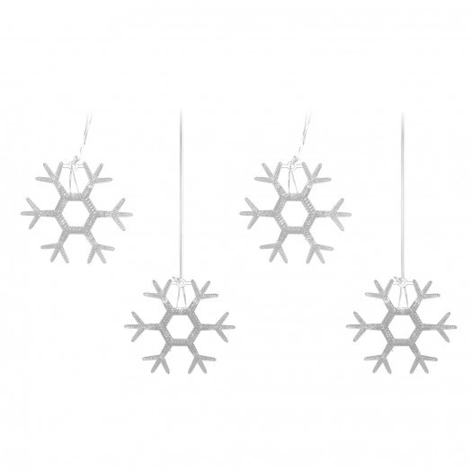 Занавес светодиодный фигурный Снежинки-1 1,5х0,3м 6 подвесов 36 светодиодов Синий свет Провод прозрачный ULD-E1503-036/DTA BLUE IP20 SNOWFLAKES-1