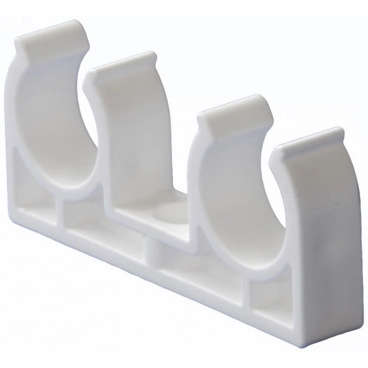 Опора 20 двойная полипропиленовая PPR белая