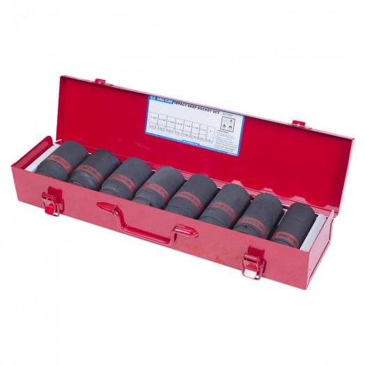 Набор ударных глубоких торцевых головок 3/4', шестигранные, 1'-1&1/2', 8 предметов