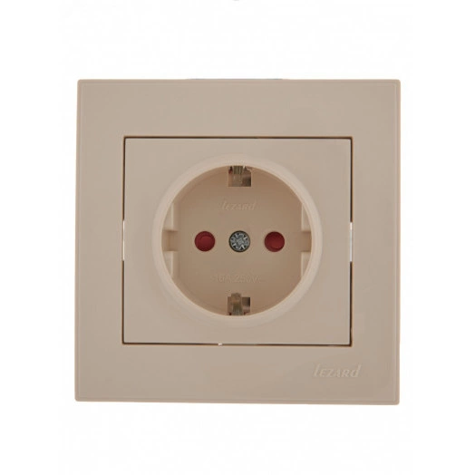 Розетка RAIN с защитой от детей керамика крем