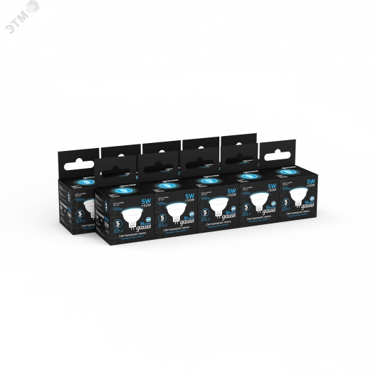 Лампа светодиодная LED 5 Вт 530 Лм 6500К холодная GU5.3 MR16 Black Gauss