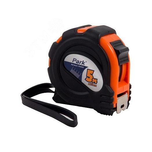 Рулетка с фиксатором, прорезиненный корпус, 5мx25мм TM28-5025