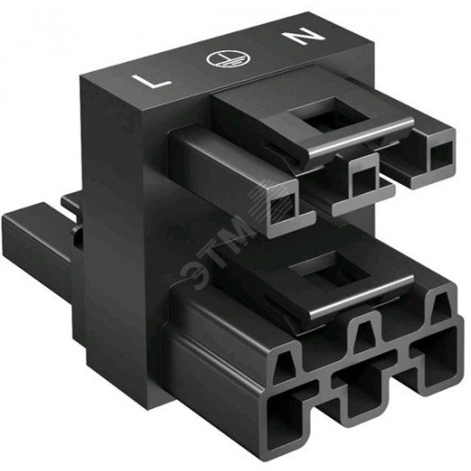 Соединитель распределительный WINSTA MIDI (1 вход - 2 выхода, L-PE-N, полиамид, черный)