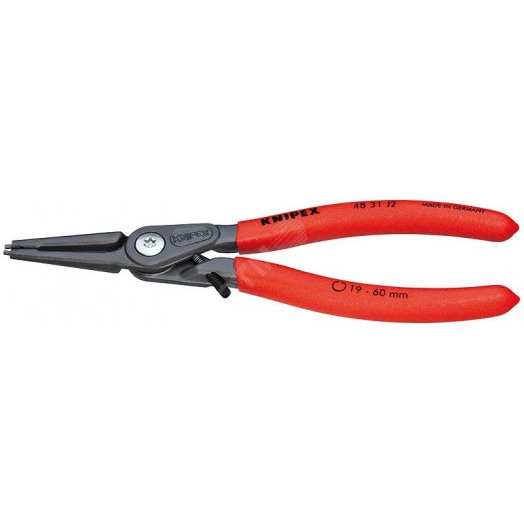 Щипцы прецизионные для внутренних стопорных колец с ограничителем раскрытия прямые губки посадочный размер 12-25мм диаметр наконечников 13мм L=140мм Cr-V черные обливные рукоятки