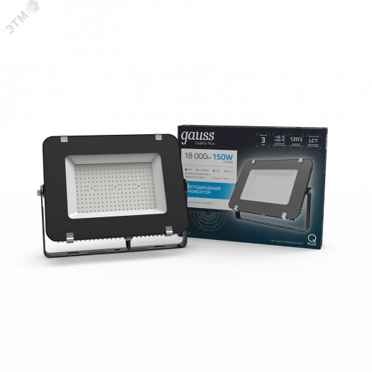 Прожектор светодиодный ДО-150 Вт 18000 Лм 6500К 175-265 В IP65 графитовый LED Qplus Gauss