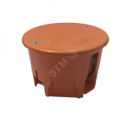 Коробка распределительная круглая 68х45 для полых стен, IP20, СП, оранжевый, негорючая, ПВ-0