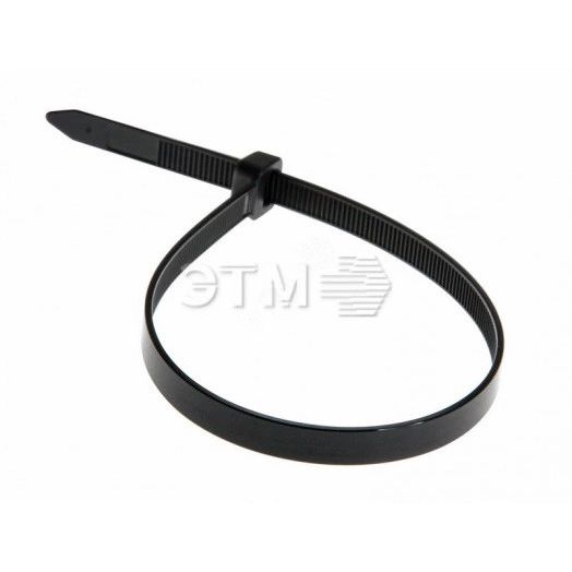 Хомут-стяжка кабельная нейлоновая 450x7,6 мм, черная, упаковка 100 шт