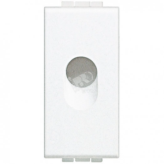 Заглушка с отверстием 9мм 1 модуль белая