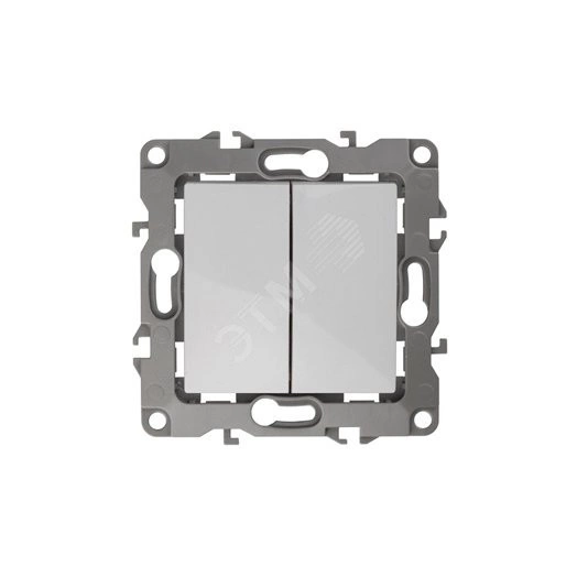 Переключатель двойной, 10АХ-250В, Эра12, белый,12-1106-01