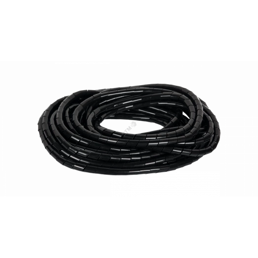 Лента спиральная, диаметр 6мм, толщина 1мм, для пучка до 50мм, черная, 10м