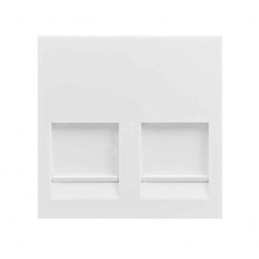 Адаптер со шторками 2 RJ45 Keystone, белый, Simon 400