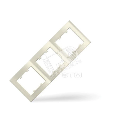 Рамка 3 поста Бриллиант вертикальная слоновая кость