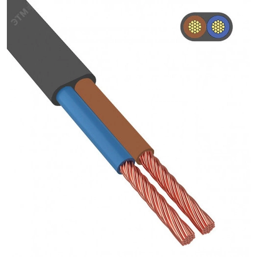 Шнур ШВВП 2х2,5-0.380 черный ТРТС