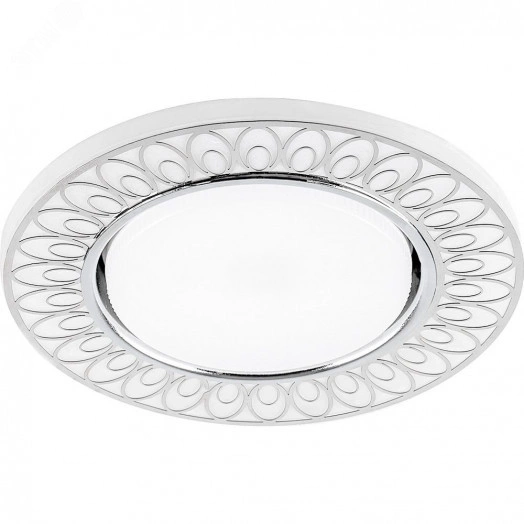 Светильник ДВО-15w GX53 без лампы со светодиодной подсветкой 4000К белый матовый хром