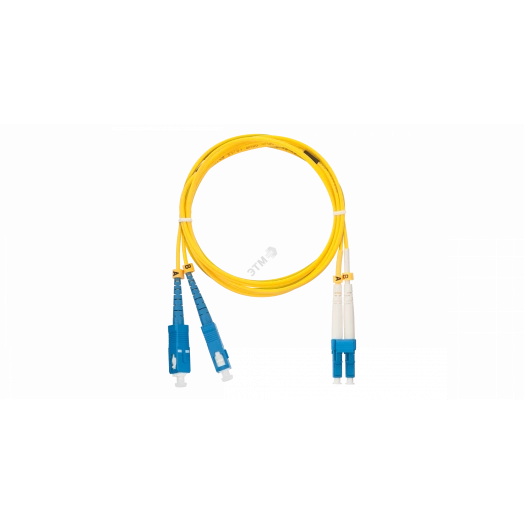 Шнур оптический переходной SM 9/125 OS2 SC/UPC-LC/UPC двойной LSZH 2мм
