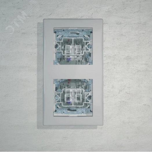 Выключатель одноклавишный, двухполюсный, с индикатором, 16А, в рамку, белый