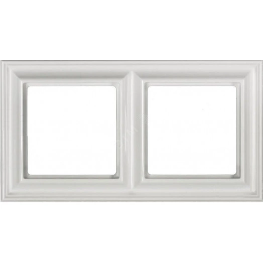 Рамка 2-местная для вертикальной и горизонтальной установки. Серия- Eco DECO. Материал- термопласт. Цвет- белый