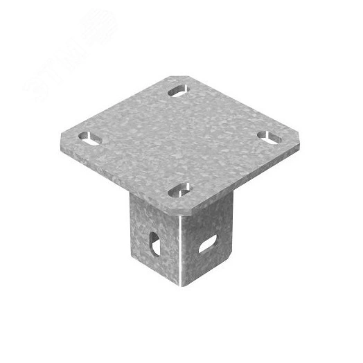 Потолочное крепление одинарное для средних нагрузок 50х50 мм, толщ. 3,0 мм, гальван. цинк