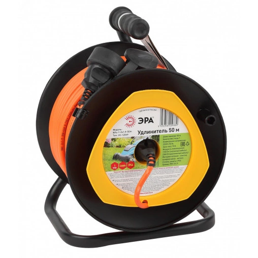Удлинитель силовой RPx-1-2x1.5-50m на п. катушке б/з 1 гн 50м ПВС 2x1.5 RPx-1-2x1.5-50m ЭРА
