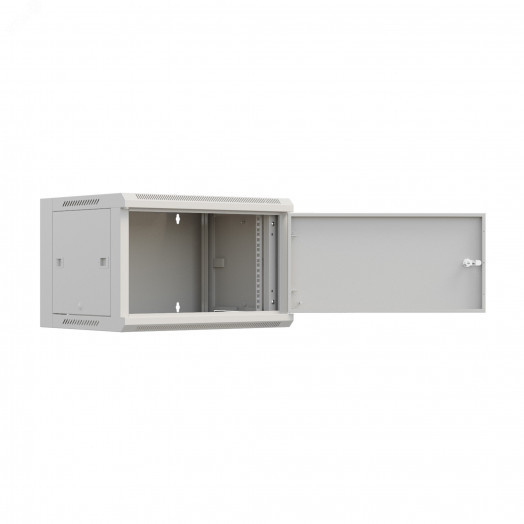 Шкаф настенный телекоммуникационный NTSS W 12U 600х600х635мм, 2 профиля 19, дверь сплошная металл, боковые стенки съемные, разобранный, серый RAL 7035
