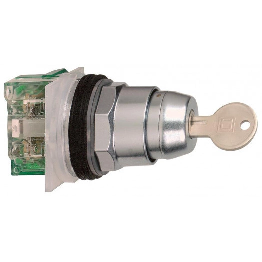 Переключатель с ключом черный 30мм 2 позиции