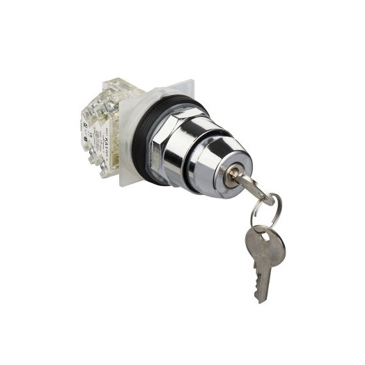 Переключатель с ключом черный 30мм 2 позиции