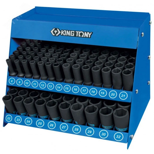 Стенд с ударными глубокими торцевыми головками 1/2', 8-32 мм, серия 4435М, 166 предметов